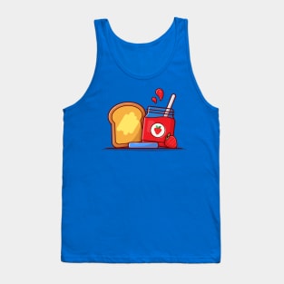 Toast Bread With Strawberry Jam Cartoon Vector Icon Illustration Tank Top